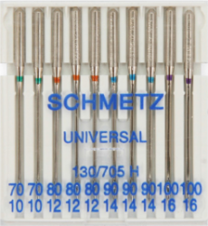 Skirtingų storių adatos buitinei siuvimo mašinai SCHMETZ (rinkinys 10 vnt.)