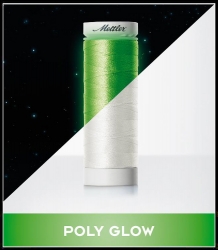 Tamsoje šviečiantys siuvinėjimo siūlai Mettler Poly Glow (100m)