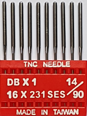 DBx1 SES NM90 (trikotažui) adatos pramoninei siuvimo mašinai TRIUMPH (10 vnt.)