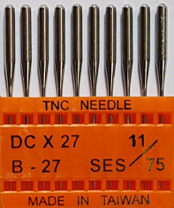 DCx27 SES NM75 (trikotažui) adatos pramoniniam overlokui TRIUMPH (10 vnt.)