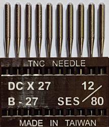 DCx27 SES NM80 (trikotažui) adatos pramoniniam overlokui TRIUMPH (10 vnt.)