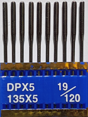 DPx5 PVD NM120 (dengtos titanu) adatos pram. siuv. mašinai TRIUMPH (10 vnt.)