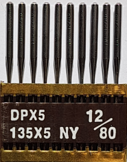 DPx5 PVD NM80 (dengtos titanu) adatos pram. siuv. mašinai TRIUMPH (10 vnt.)