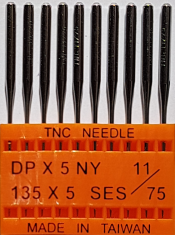 DPx5 SES NM75 (trikotažui) adatos pramoninei siuvimo mašinai TRIUMPH (10 vnt.)