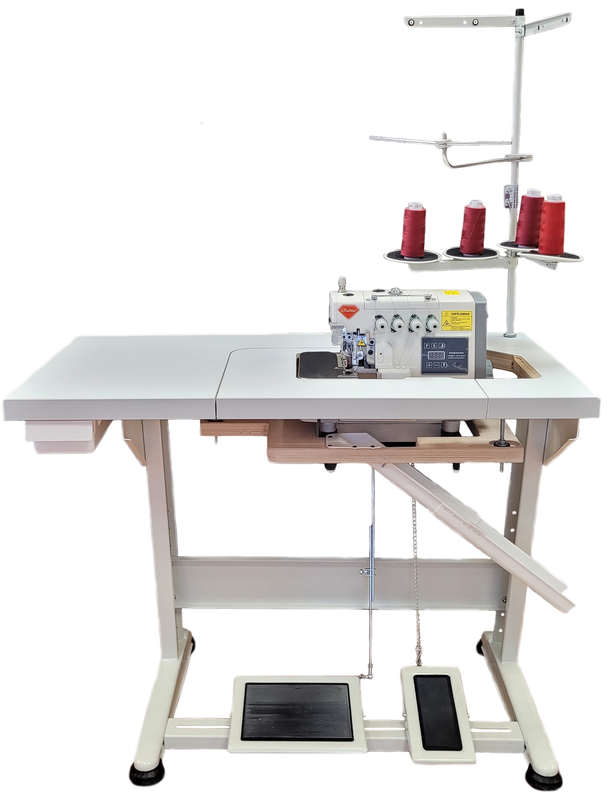 Rubina RB-5200 PREMIUM overlock (3 and 4 threads) with recessed table (made in Germany) and servo motor