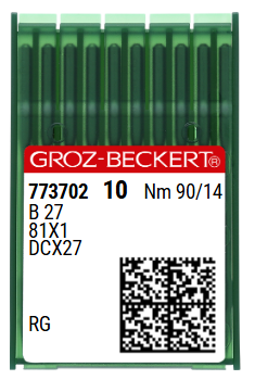 DCx27 NM90 (universalios) adatos pramoniniam overlokui Groz-Beckert (10 vnt.)