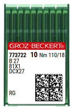 DCx27 NM110 (universalios) adatos pramoniniam overlokui Groz-Beckert (10 vnt.)