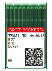 DCx27 NM80 (universalios) adatos pramoniniam overlokui Groz-Beckert (10 vnt.)