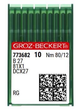 DCx27 NM80 (universalios) adatos pramoniniam overlokui Groz-Beckert (10 vnt.)