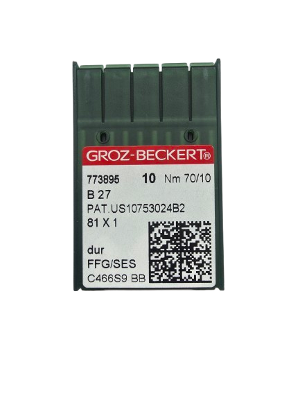 DCx27 SES NM70 (trikotažui) adatos pramoniniam overlokui Groz-Beckert (10 vnt.)