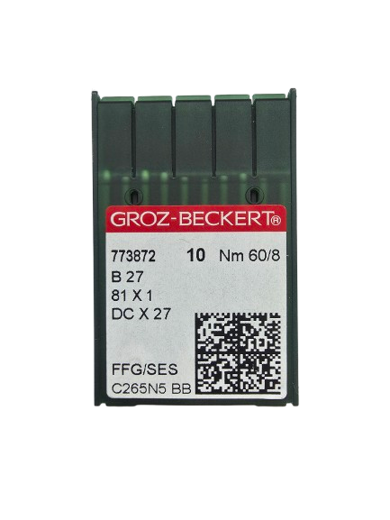 DCx27 SES NM60 (trikotažui) adatos pramoniniam overlokui Groz-Beckert (10 vnt.)