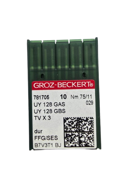 UY128GAS SES NM75 (trikotažui) Groz-Beckert adatos pram. plokščiasiūlei (10 vnt.)